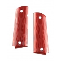 Hogue Extreme Series Aluminum Pistol Grips Flames, Red Anodized, Government