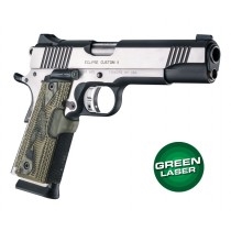 Green Laser Enhanced Grip for 1911 Govt. Model: Piranha G10 - G-Mascus Green