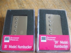 SMOKEY B'S SEYMOUR DUNCAN HUMBUCKER PICKUP SET SH-4 JB SH-1 59 NICKEL COVERS