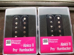 SMOKEY B'S SEYMOUR DUNCAN HUMBUCKER PICKUP SET ALNICO II PRO APH-1N AND APH-1B BLACK