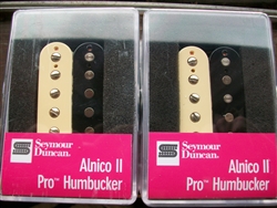 SMOKEY B'S SEYMOUR DUNCAN HUMBUCKER PICKUP SET ALNICO II PRO APH-1N AND APH-1B ZEBRA