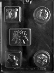 Serious Assorted Christmas Bar Chocolate Mold holiday snowflake poinsettia