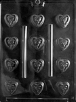 Bite Size Rose Heart Chocolate Mold valentine wedding mothers day