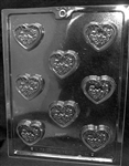 Decorated Heart Mints Mold