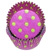 Purple Lime Hot Dots Round Baking Cups