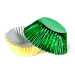 1/2 Ounce Green & Gold Foil Candy Cups