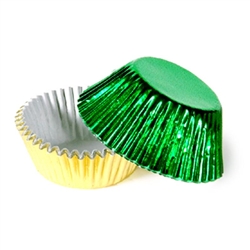 1/2 Ounce Green & Gold Foil Candy Cups