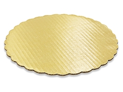 10" Round Gold Scalloped Cake Pad birthday cake anniversary wedding