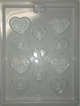 Cameo and Flower Hearts Chocolate Mold 60V-655 Valentin Victorian