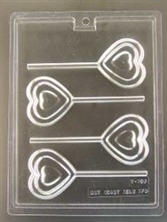 Layered Heart Pop Chocolate Mold 60V-708 sucker lollipop Valentine wedding