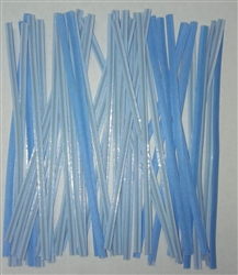 4" Light Blue Paper Twist Ties - 100 Pack