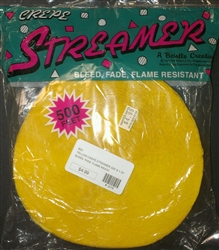 Yellow Crepe Streamer