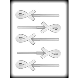 2-1/4" Awareness Ribbon Sucker Hard Candy Mold