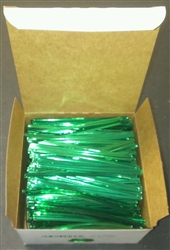 4" Green Metallic Twist Ties | 2,000 Pack