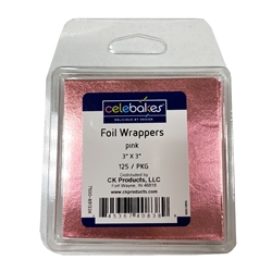 3" x 3" Pinl Foil Wrappers 125 Pack Valentine cancer awareness gender reveal wedding