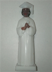 Ethnic Girl White Gown Graduate Cake Topper