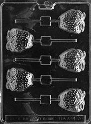 Strawberry Lolly sucker Chocolate Mold fruit lollipop F003