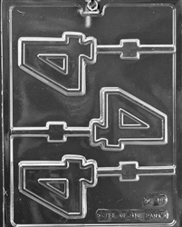Number 4 Lolly chocolate candy Mold