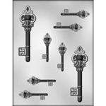 5" & 2-1/2" Skeleton Keys Chocolate Mold