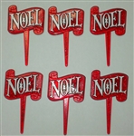 Red "Noel" Cupcake Picks