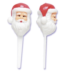 3D Santa Head Cupcake Picks