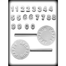 Birthday with Numbers Sucker Hard Candy Mold