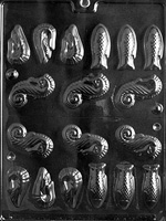 3D Shrimp, Seahorse, & Fish Chocolate Mold