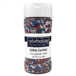 Mini Patriotic Stars Edible Confetti 7500-7811555 July 4th military