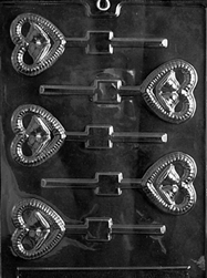 Bells in Heart Lollipop sucker Chocolate Mold wedding anniversary valentine