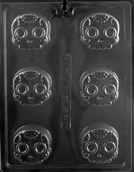 Decorative Skull Sandwich Cookie Chocolate Mold Halloween Day of the Dead Dio de Muertes