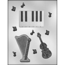 String Trio Harp, Violin, Piano Chocolate Mold