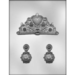 Crown and Earrings Chocolate Mold princess tiara 90-13791
