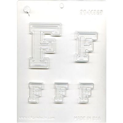 Collegiate Letter "F" Chocolate Mold college fraternity sorority swimming