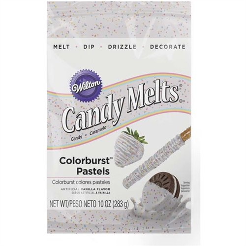 Colorburst Pastel Vanilla Flavor Candy Melt Wafers - 10 Ounce Bag