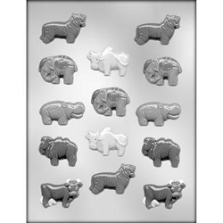 Animal Assortment Chocolate Mold 90-11185 tiger hippo elephant bull cow camel