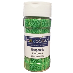 Lime Green Nonpareils 3.8 Ounce Bottle Christmas St. Patrick's Easter Spring green hornet Hulk