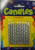 Silver Metallic Candles - 10 Pack