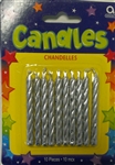 Silver Metallic Candles - 10 Pack