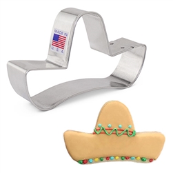 4-1/8" Margarita Sombrero Hat Cookie Cutter vacquero 7999A