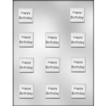 Happy Birthday Square Mint Chocolate Mold