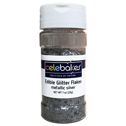 Metallic Silver Edible Glitter Flakes 1 Ounce 7500-786918 wedding anniversary