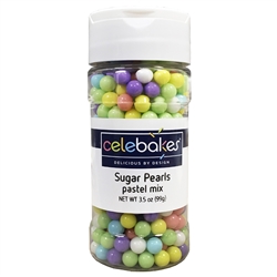 Pastel Sugar Pearls 6.5mm 3.5 Ounce Bottle Easter child birthday rainbow