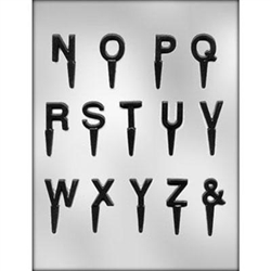 Chocopick Letters N - Z Chocolate Mold 90-P9662 alphabet birthday wedding message