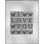 I Love You Break Apart Bar Chocolate Mold 90-1624 Valentine wedding anniversary