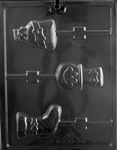 Snowman, Sack and Stocking Lolly lollipop sucker with Belts Chocolate Mold C472 Christmas