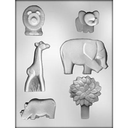 Safari Animal chocolate mold 90-11181 lion giraffe elephant rhino African