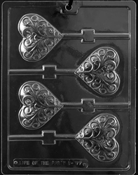 Heart Swirl Lolly Chocolate Mold V177 lollipop sucker Valentine wedding Mothers Day