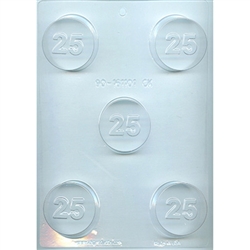 25 sandwich cookie chocolate mold birthday 90-161101 silver anniversary