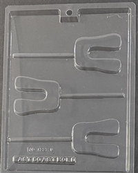 Letter U lollipop sucker chocolate mold 60AO-1337U initial graduation