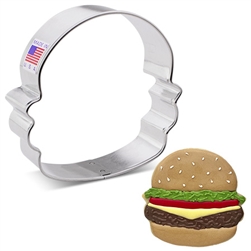 3" Hamburger Shaped Cookie Cutter 8543A food